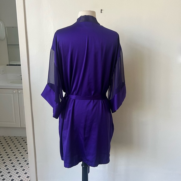 Vintage Victoria’s Secret Purple Satin Robe 1990’s VS Sexy Satin Robe - Picture 7 of 8